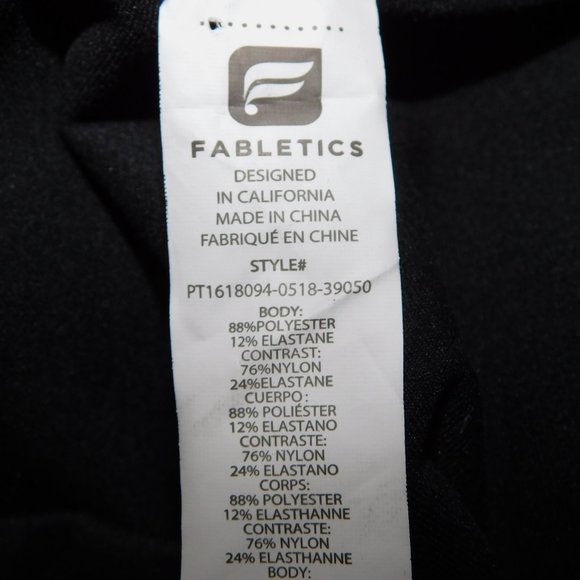 Fabletics Womens L Black White Brogan Mesh Full Length Leggings Workout Athletic - Picture 3 of 12